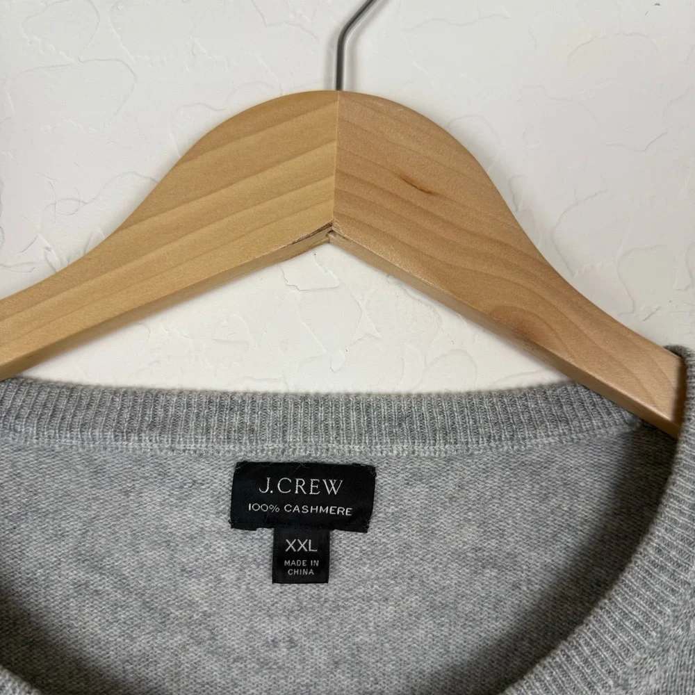 J. Crew Everyday 100% Cashmere Crewneck Sweater Gray Long Sleeve